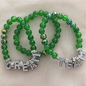Customized Name Beaded Bracelet Set